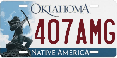 OK license plate 407AMG