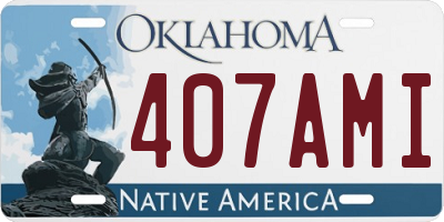 OK license plate 407AMI