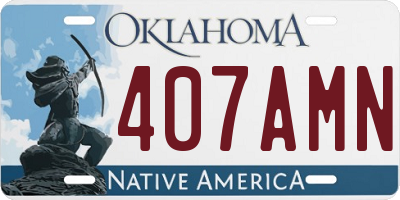 OK license plate 407AMN
