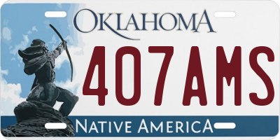 OK license plate 407AMS