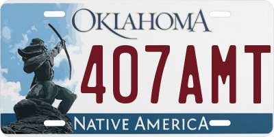OK license plate 407AMT