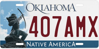 OK license plate 407AMX