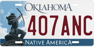 OK license plate 407ANC