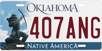 OK license plate 407ANG