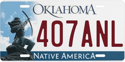 OK license plate 407ANL