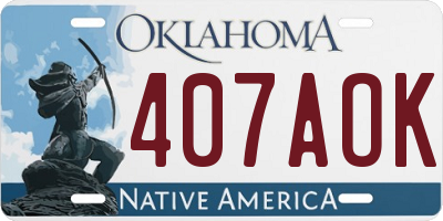 OK license plate 407AOK