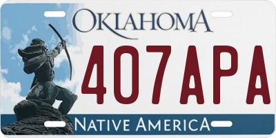 OK license plate 407APA