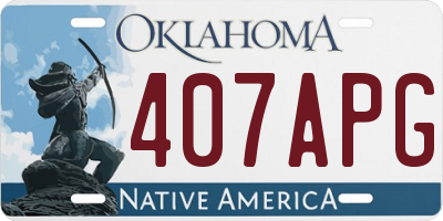 OK license plate 407APG