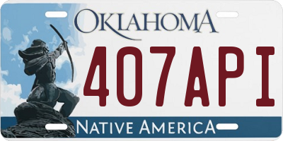 OK license plate 407API