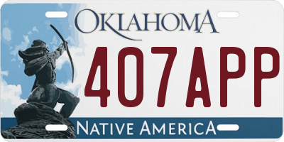 OK license plate 407APP
