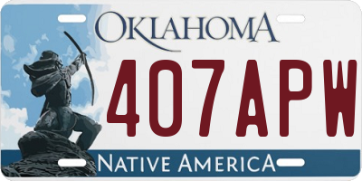 OK license plate 407APW