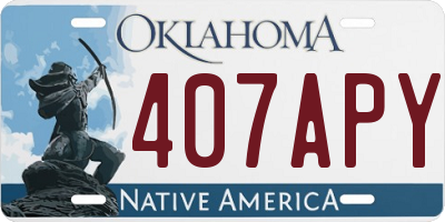 OK license plate 407APY
