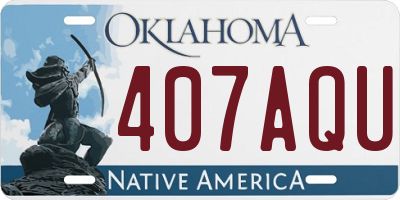 OK license plate 407AQU