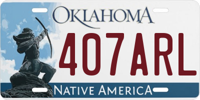 OK license plate 407ARL