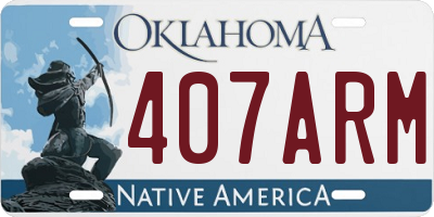 OK license plate 407ARM