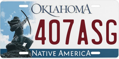 OK license plate 407ASG