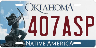 OK license plate 407ASP