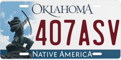 OK license plate 407ASV