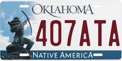 OK license plate 407ATA