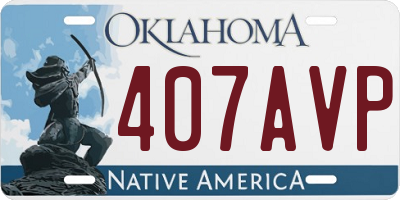 OK license plate 407AVP