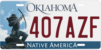 OK license plate 407AZF
