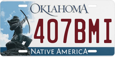 OK license plate 407BMI