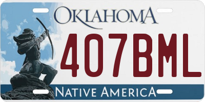 OK license plate 407BML