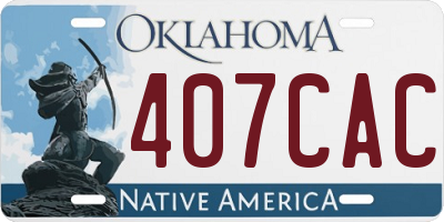 OK license plate 407CAC