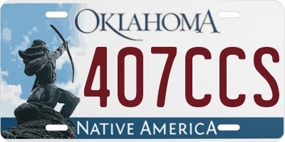 OK license plate 407CCS