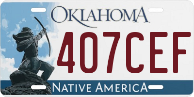 OK license plate 407CEF