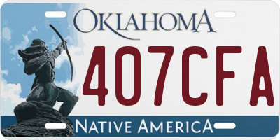 OK license plate 407CFA