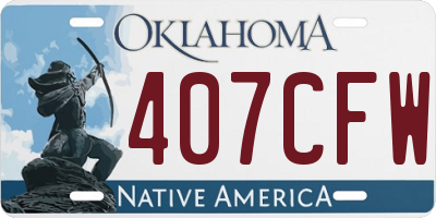 OK license plate 407CFW