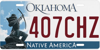OK license plate 407CHZ