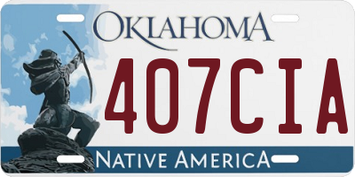 OK license plate 407CIA