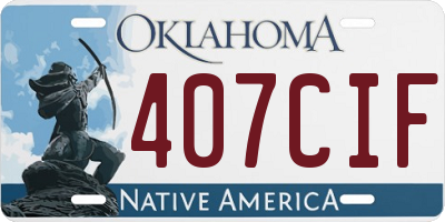 OK license plate 407CIF