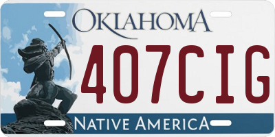 OK license plate 407CIG