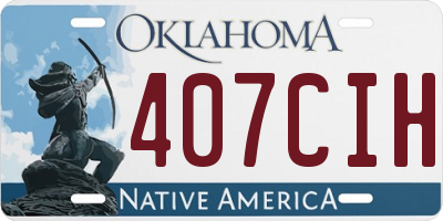 OK license plate 407CIH