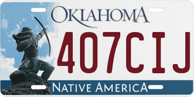 OK license plate 407CIJ