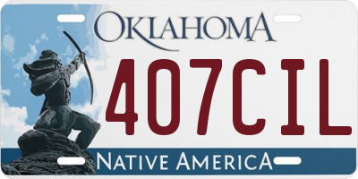 OK license plate 407CIL