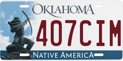 OK license plate 407CIM