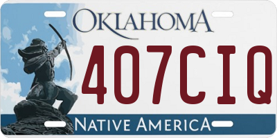 OK license plate 407CIQ