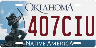 OK license plate 407CIU