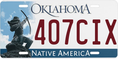 OK license plate 407CIX