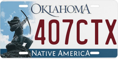 OK license plate 407CTX