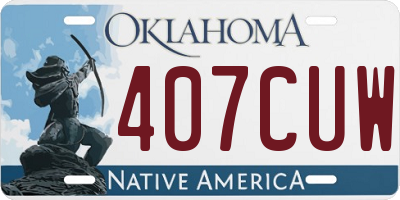 OK license plate 407CUW