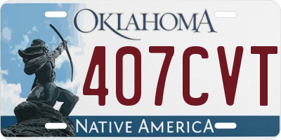 OK license plate 407CVT
