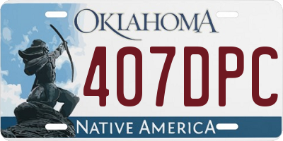 OK license plate 407DPC