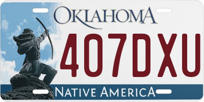 OK license plate 407DXU