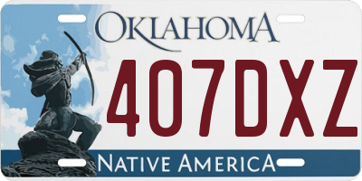OK license plate 407DXZ