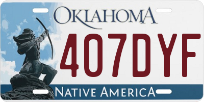 OK license plate 407DYF